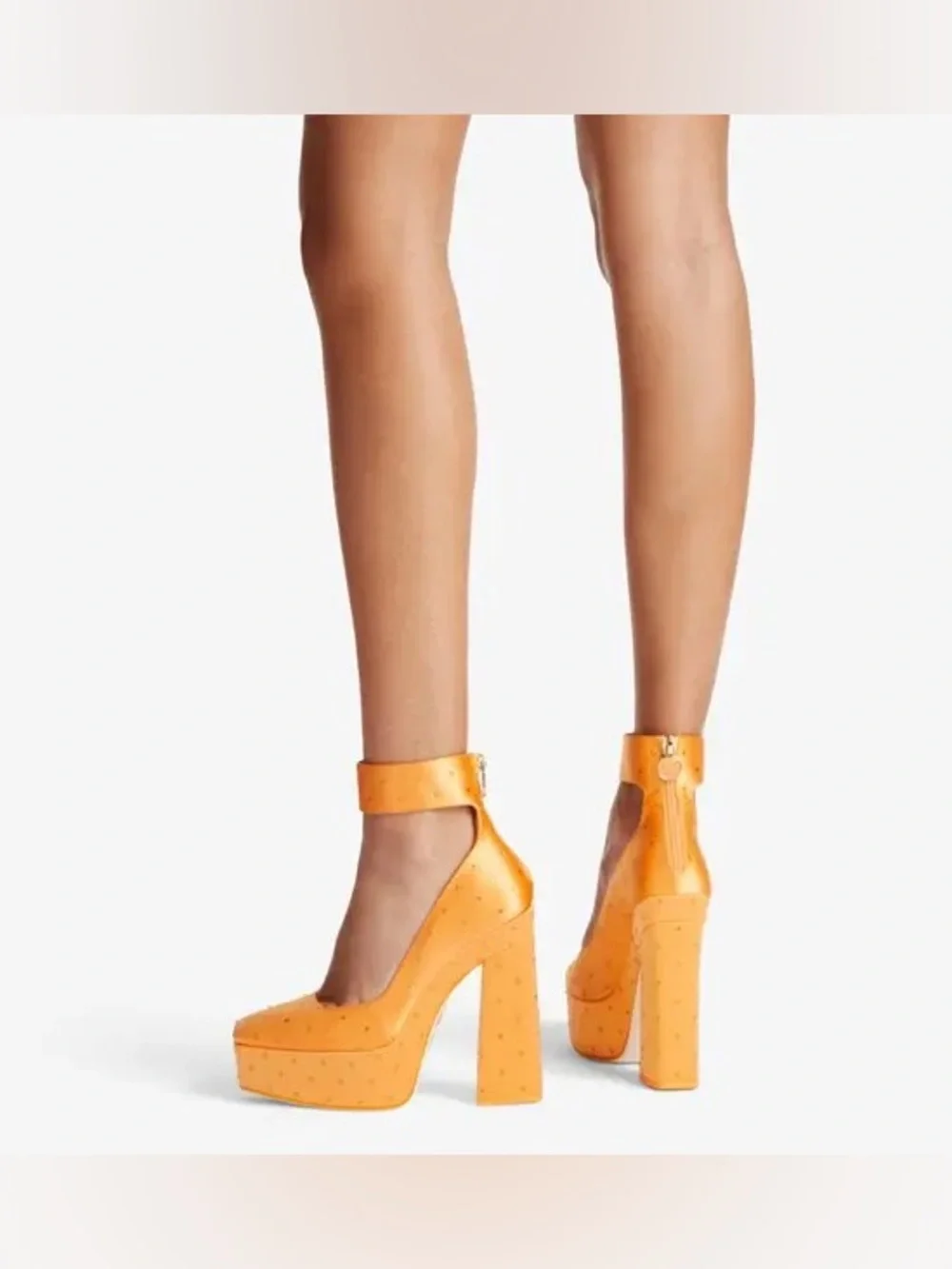 New Jimmy CHOO Sailor Moon Venus Platform 140 Orange Platform Pumps Crystals